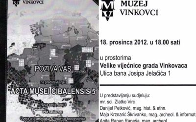 GMVk – Predstavljanje zbornika Acta Musei Cibalensis 5 ‘Arheološki i povijesno-topografski radovi’