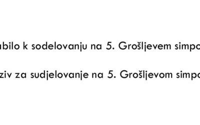 Susreti – Poziv za sudjelovanje na 5. Grošljevom simpoziju